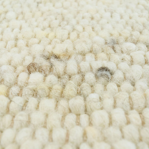 Wollteppich Natur | Reine Schur-Wolle Handweb Teppich im Skandinavischen Design | Beige Meliert